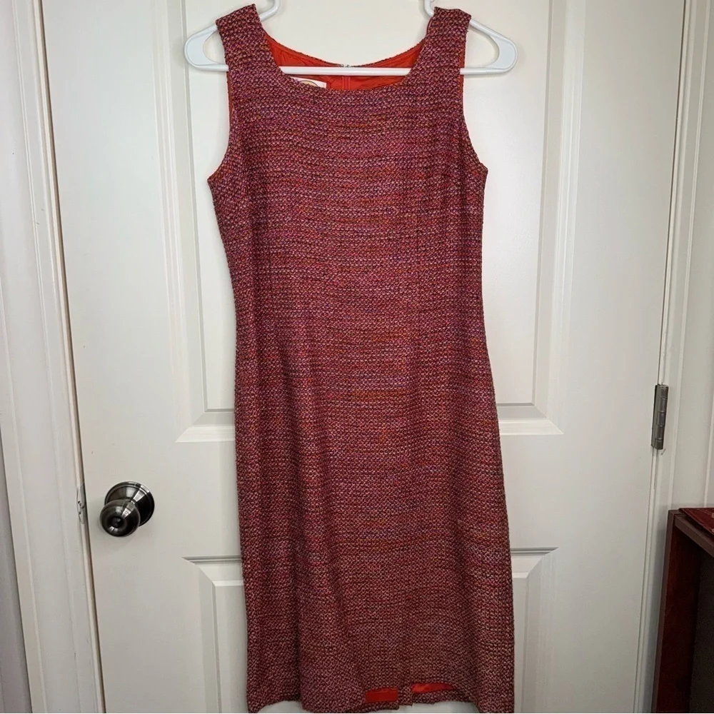 Vintage Talbots two-piece silk blend tweed sheath dress and jacket size 2 petite